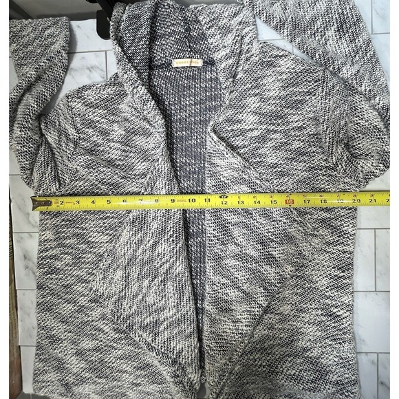 Sweet Romeo Small Textured Knit Long Sleeve Open Front Waterfall Cardigan Comfy - Picture 7 of 11